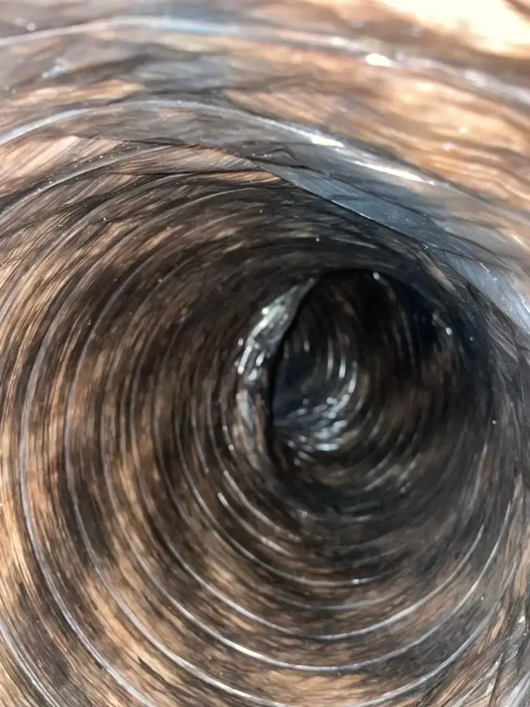 Why Does My House Get Dusty Right After I Clean? Duct Questions to Consider 1 dust and buildup visible inside residential ductwork, real company service photo 1