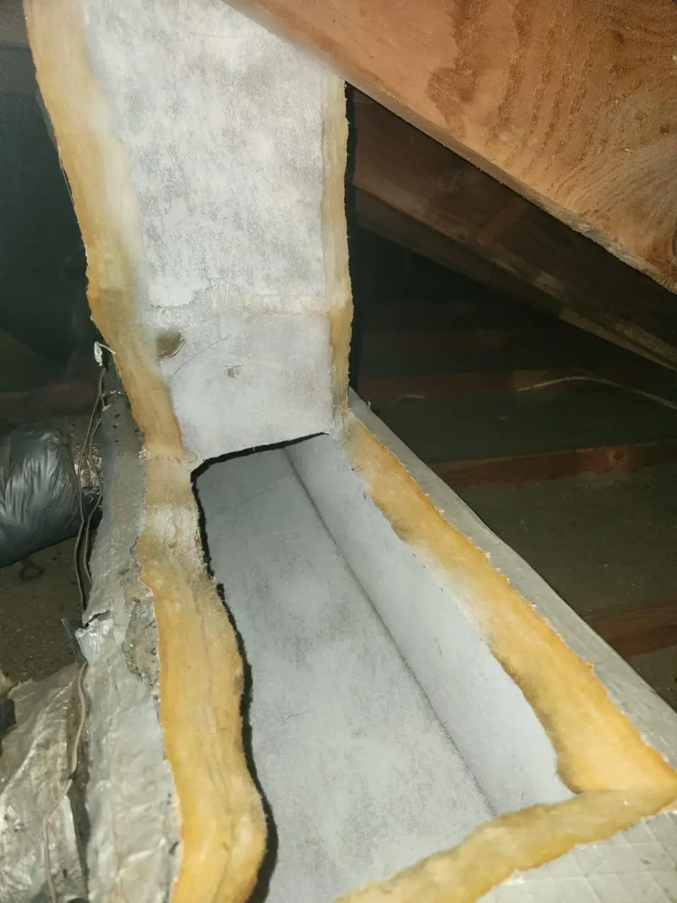 Air Duct Repair vs Replacement for Aging Ductwork 3 damaged and aging duct sections during inspection, real company service photo 2